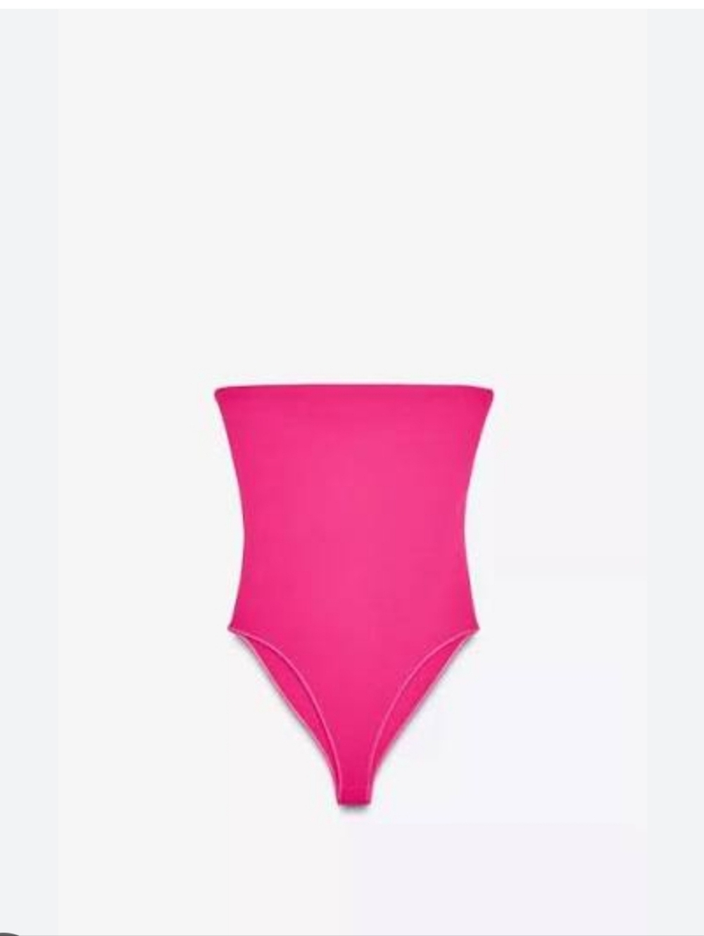 NWT Zara Bright Pink Stretch Bandeau Bodysuit Sculpt Fabric